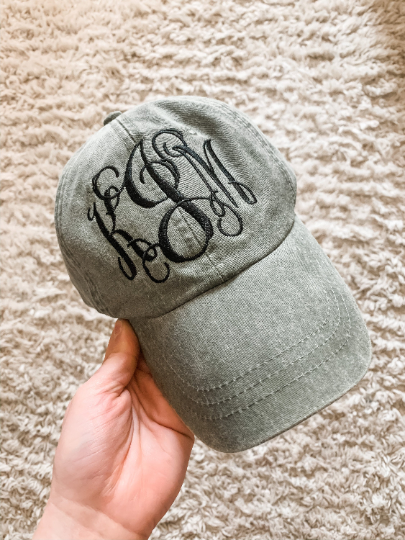 embroidered monogrammed hat baseball cap