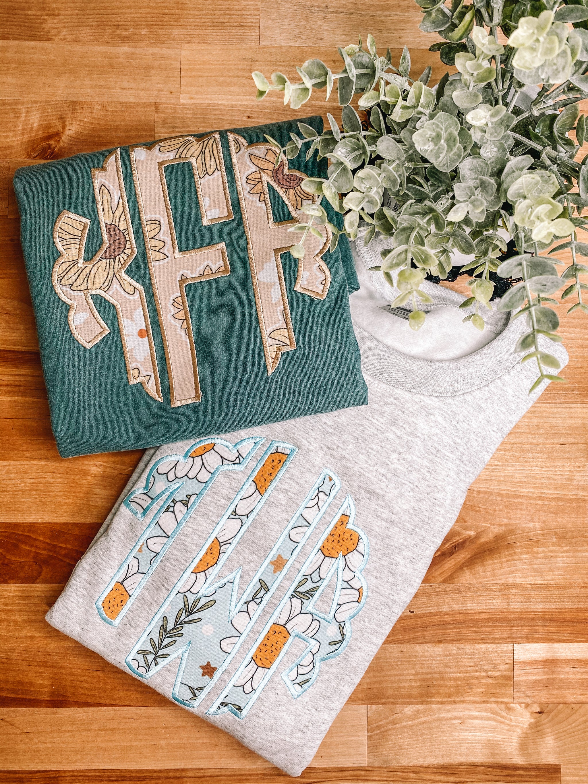Pretty Monogrammed Applique Embroidery T's N' Pullovers